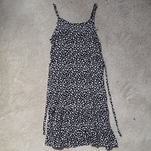 Wonder Nation Black and White Butterfly And Floral Casual Dress